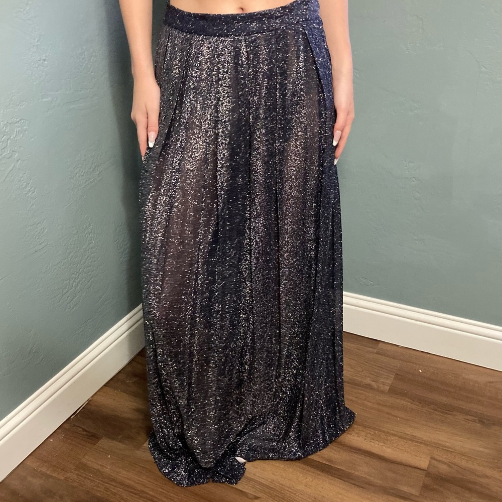 Vintage 90s Shimmer Sheer Navy Maxi Skirt Sz 11/12
whimsical goth